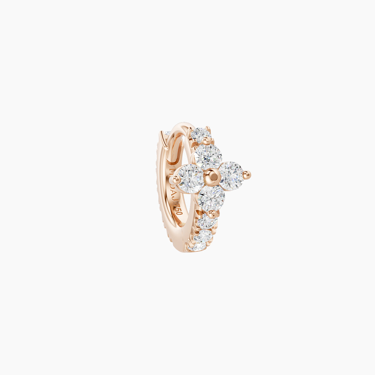 Eris | 18k Rose Gold 5 mm Flower Diamond Hoop Piercing