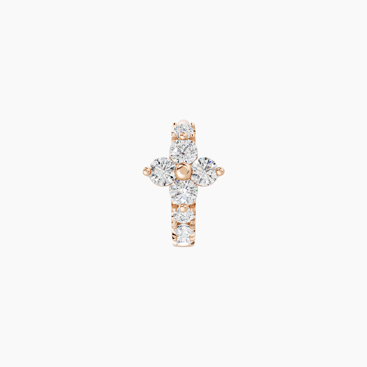Eris | 18k Rose Gold 5 mm Flower Diamond Hoop Piercing