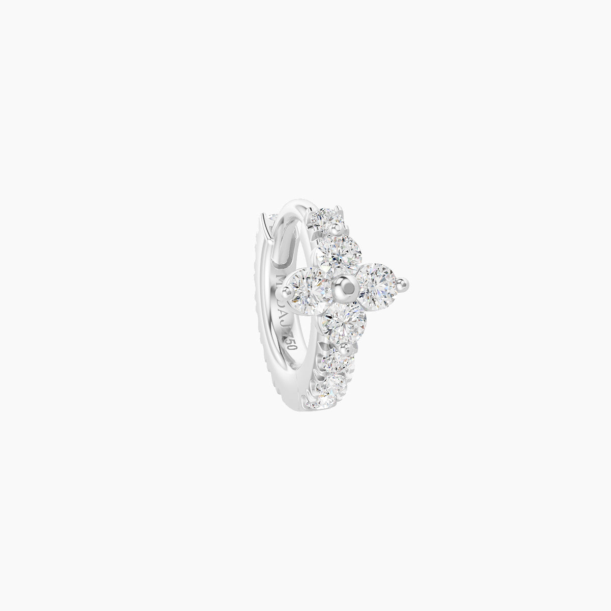 Eris | 18k White Gold 5 mm Flower Diamond Hoop Piercing