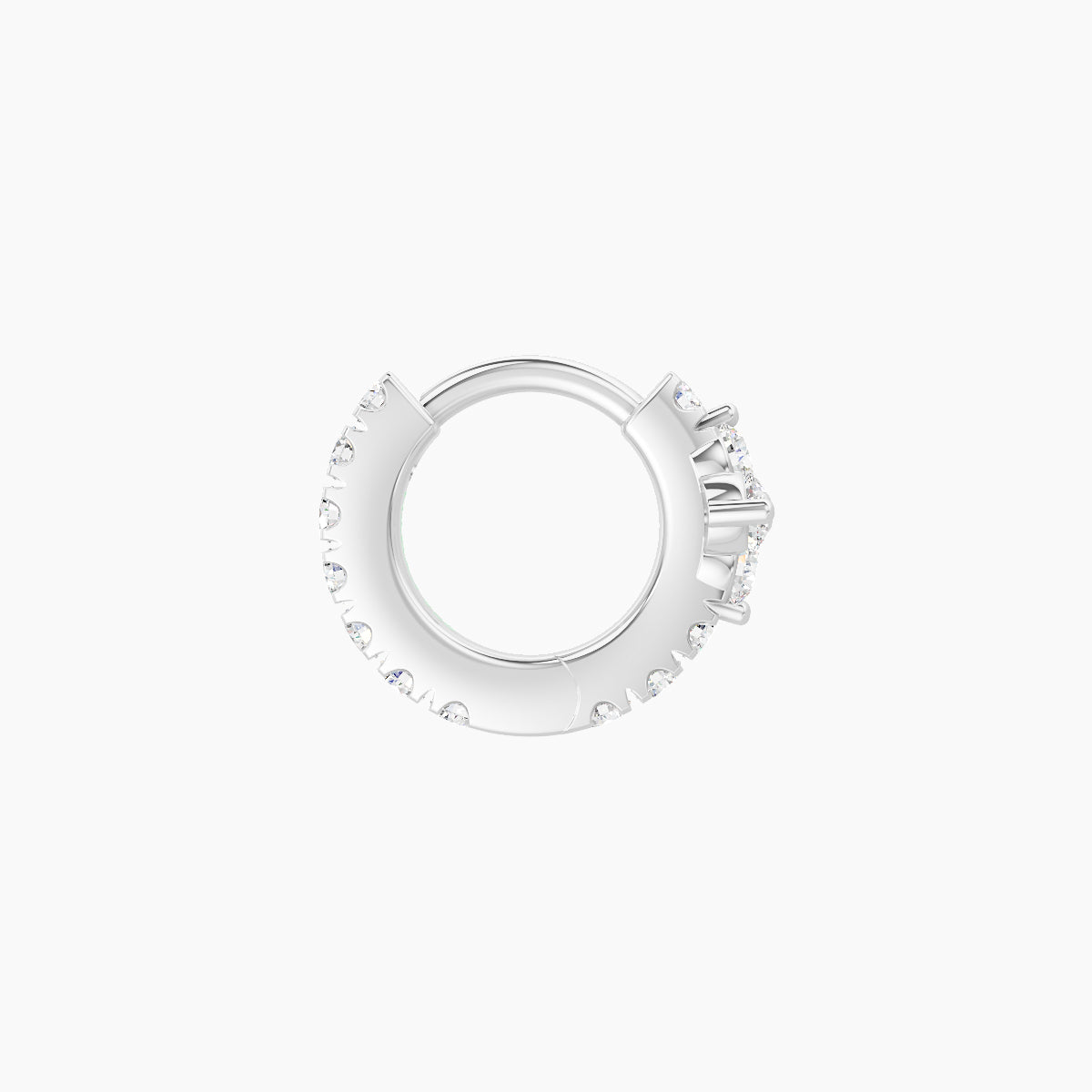 Eris | 18k White Gold 5 mm Flower Diamond Hoop Piercing