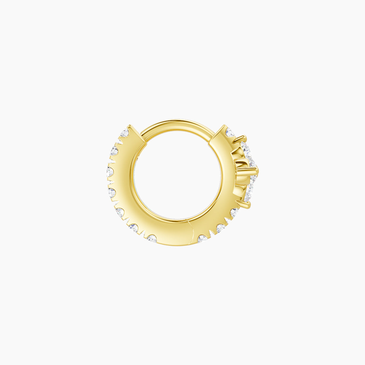 Eris | 18k Yellow Gold 5 mm Flower Diamond Hoop Piercing