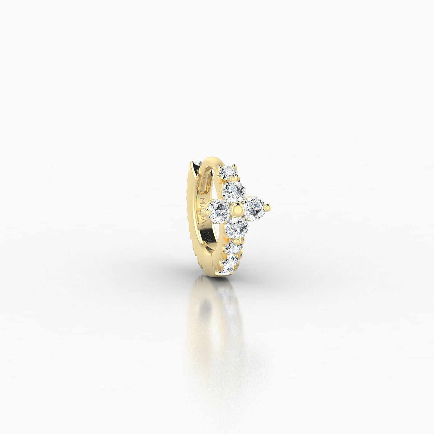 Eris | 18k Yellow Gold 5 mm Flower Diamond Hoop Piercing