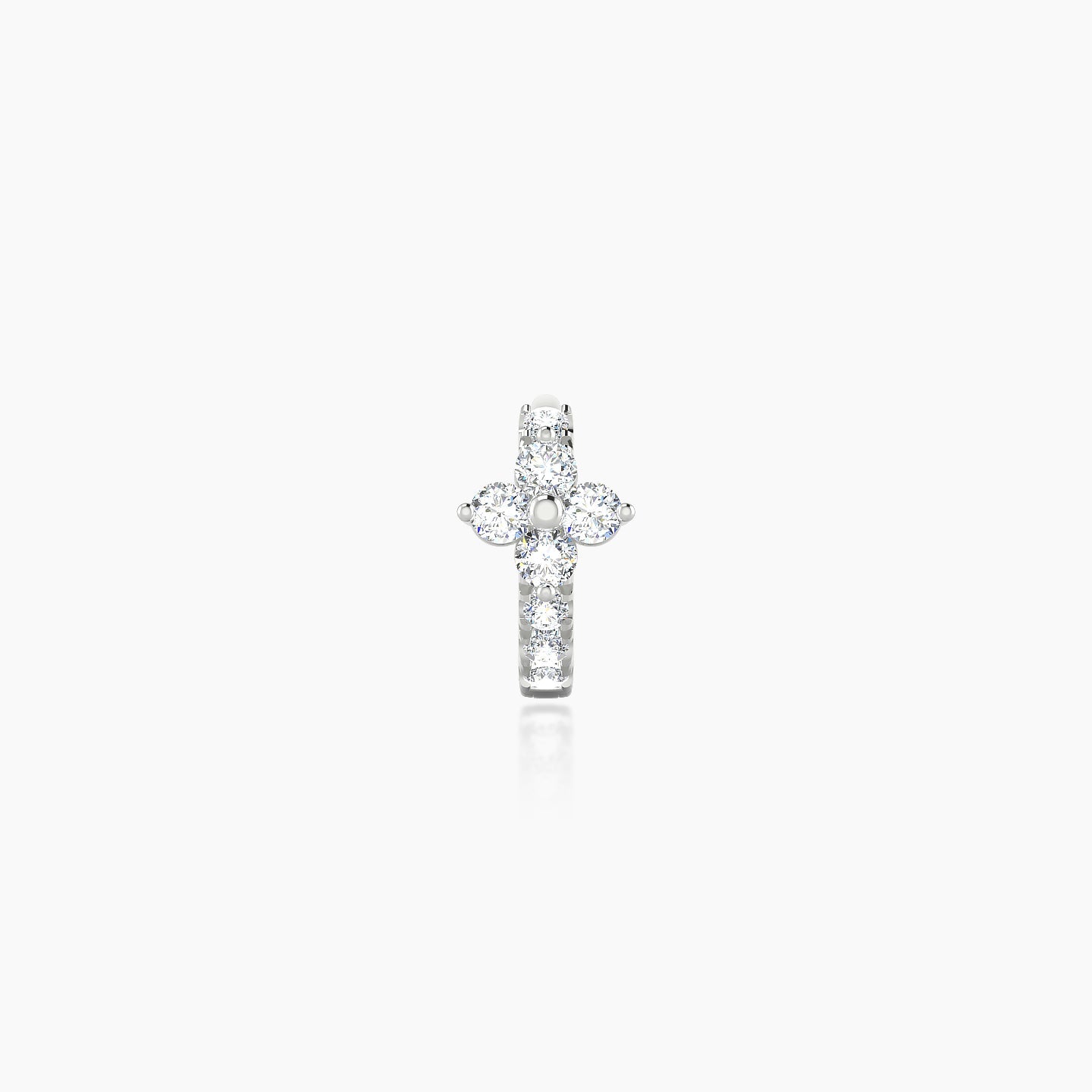 Eris | 18k White Gold 5 mm Flower Diamond Hoop Piercing