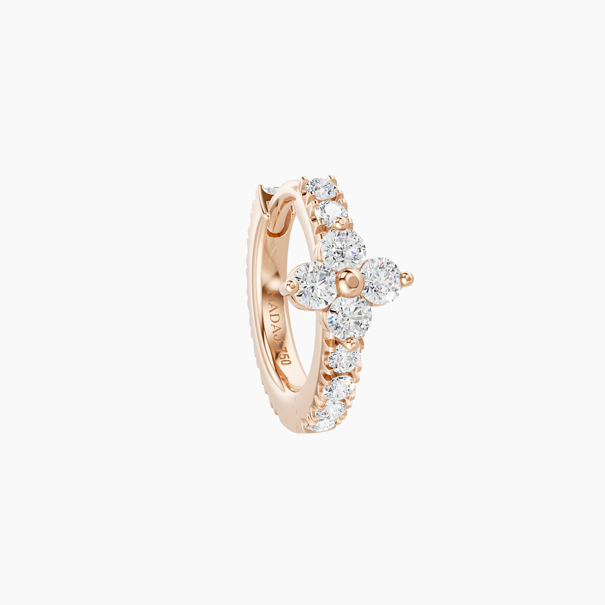 Eris | 18k Rose Gold 6.5 mm Flower Diamond Hoop Piercing