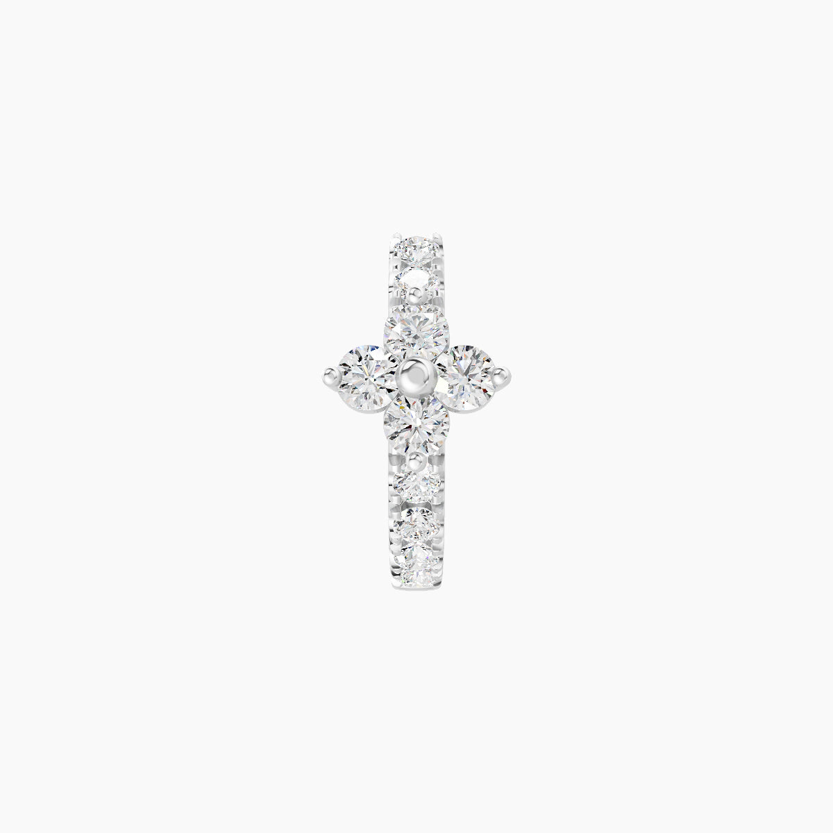 Eris | 18k White Gold 6.5 mm Flower Diamond Hoop Piercing