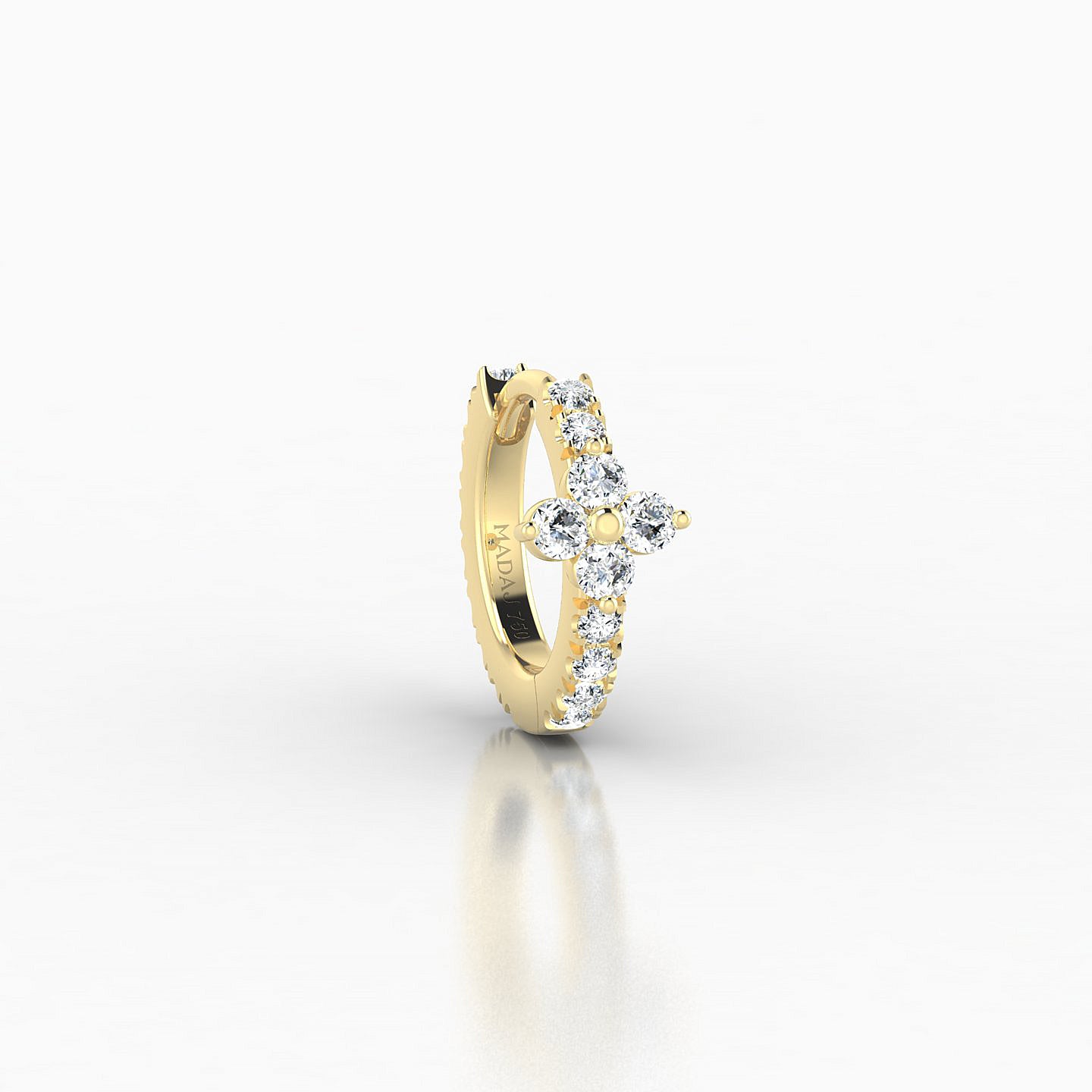 Eris | 18k Yellow Gold 6.5 mm Flower Diamond Hoop Piercing