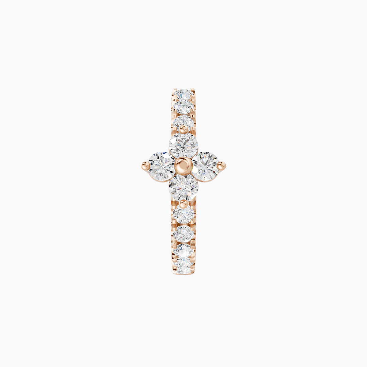 Eris | 18k Rose Gold 8 mm Flower Diamond Hoop Piercing