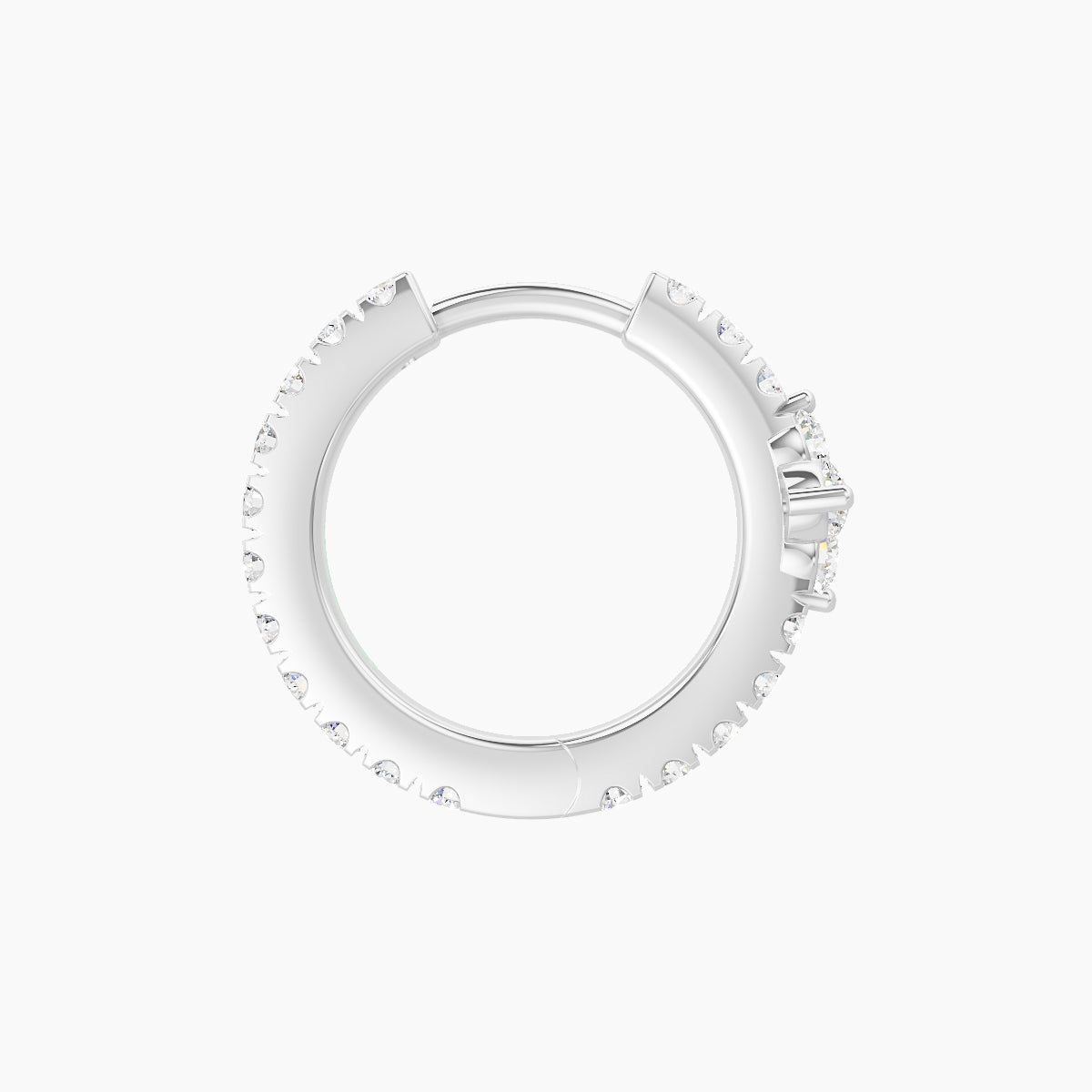 Eris | 18k White Gold 8 mm Flower Diamond Hoop Piercing