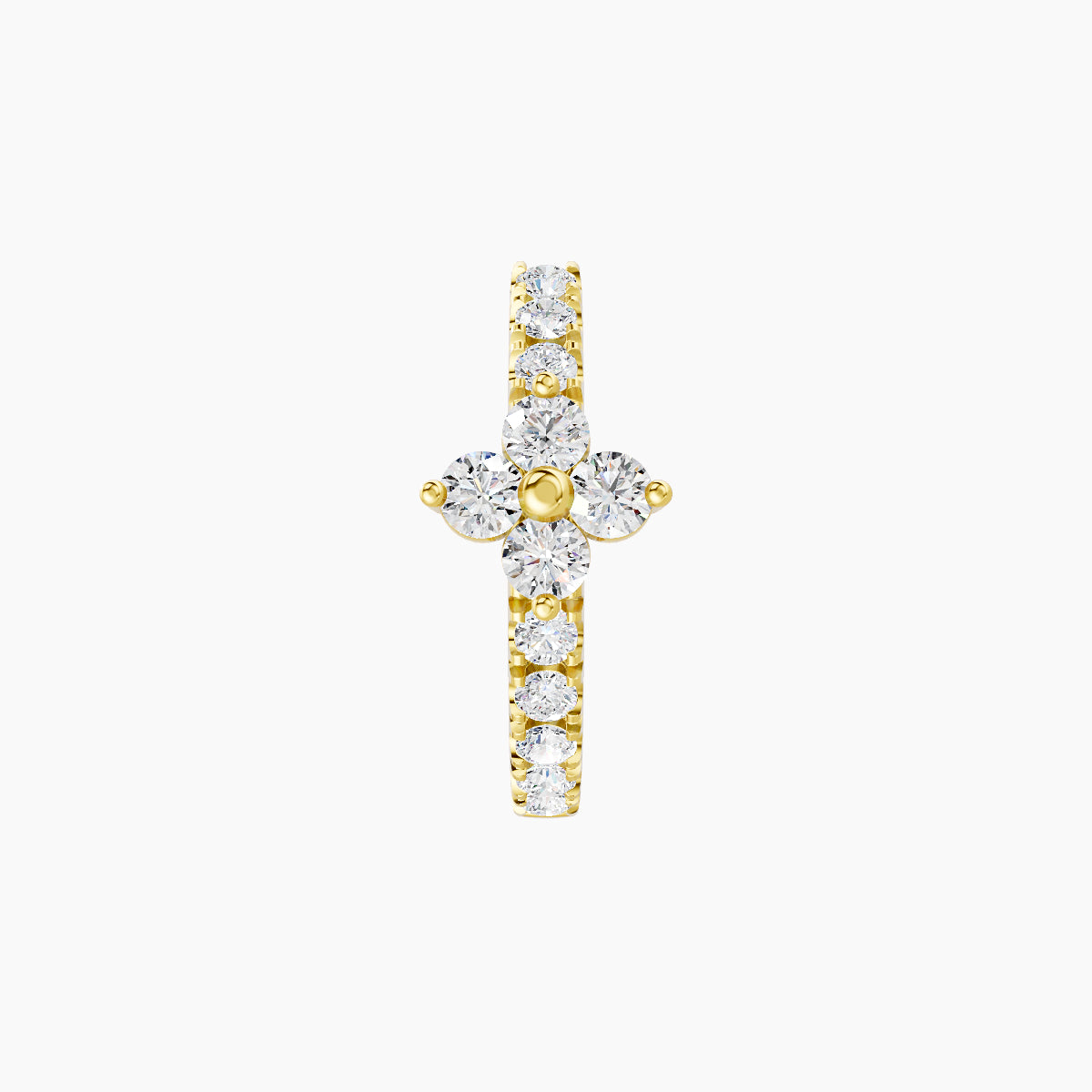 Eris | 18k Yellow Gold 8 mm Flower Diamond Hoop Piercing