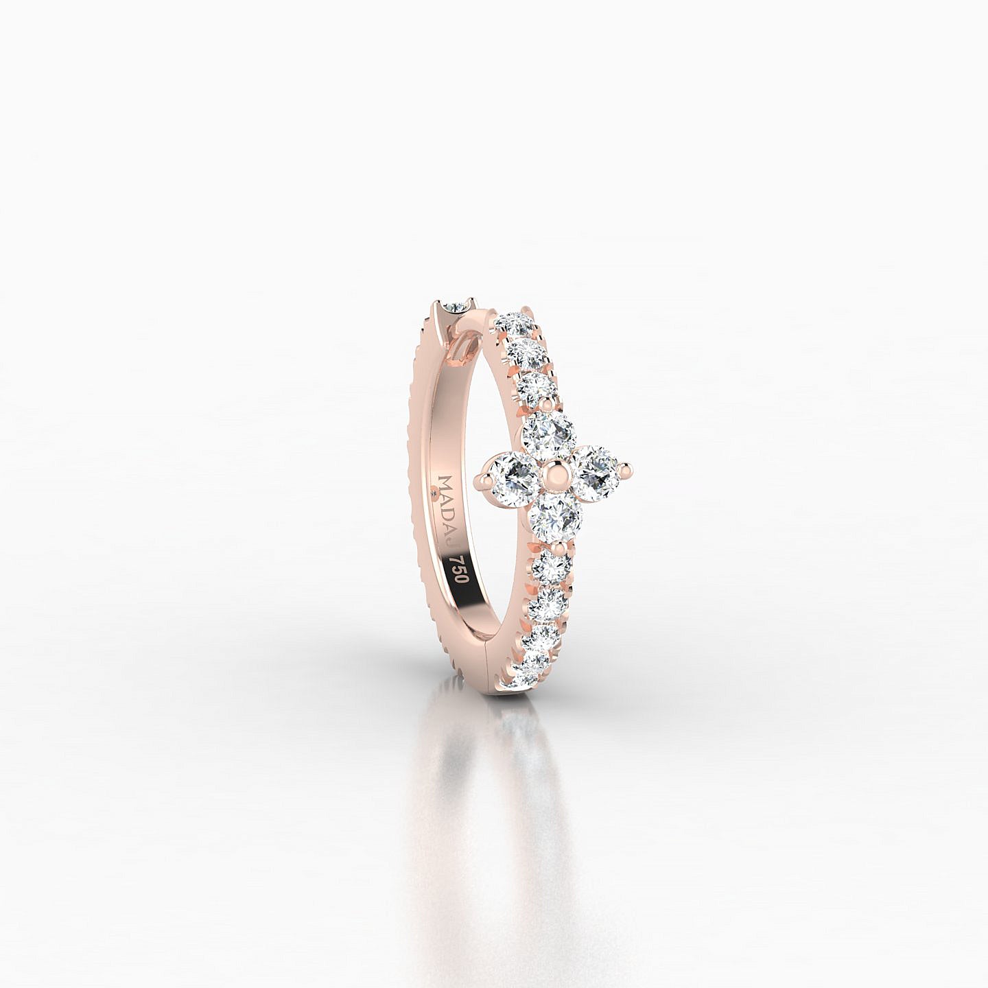 Eris | 18k Rose Gold 8 mm Flower Diamond Hoop Piercing