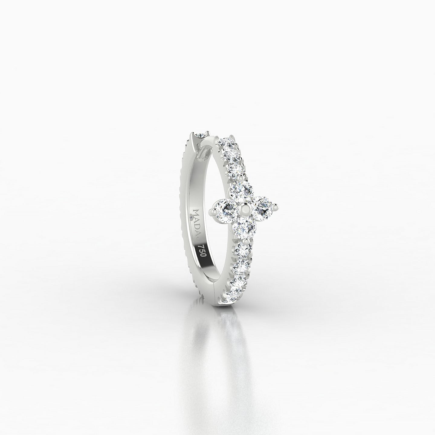 Eris | 18k White Gold 8 mm Flower Diamond Hoop Piercing