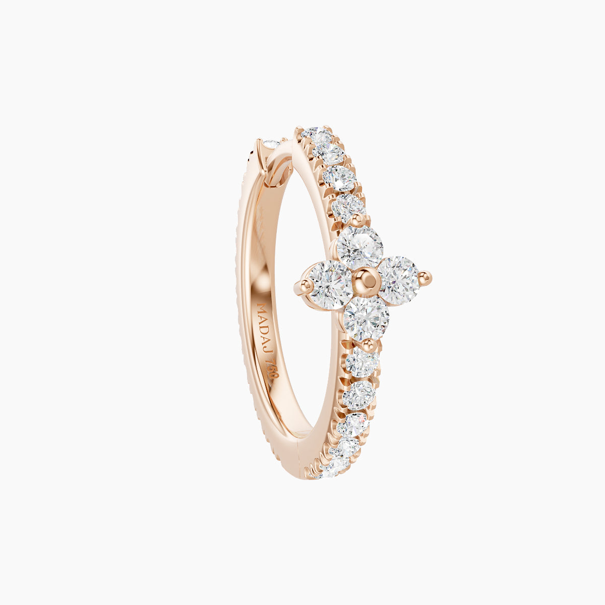 Eris | 18k Rose Gold 9.5 mm Flower Diamond Hoop Piercing
