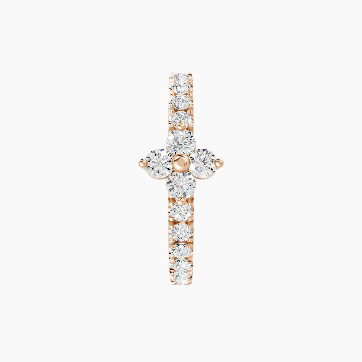 Eris | 18k Rose Gold 9.5 mm Flower Diamond Hoop Piercing