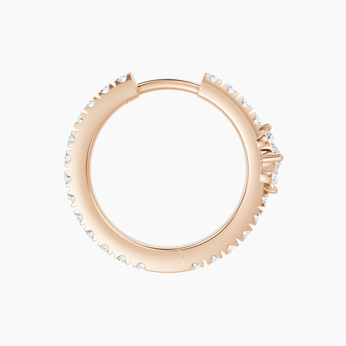 Eris | 18k Rose Gold 9.5 mm Flower Diamond Hoop Piercing