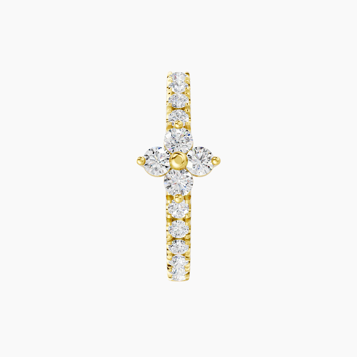 Eris | 18k Yellow Gold 9.5 mm Flower Diamond Hoop Piercing