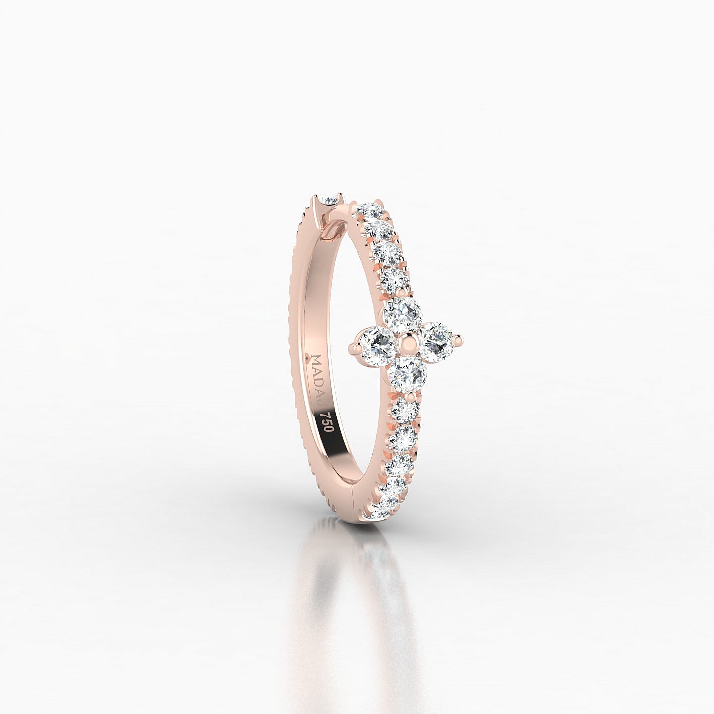 Eris | 18k Rose Gold 9.5 mm Flower Diamond Hoop Piercing