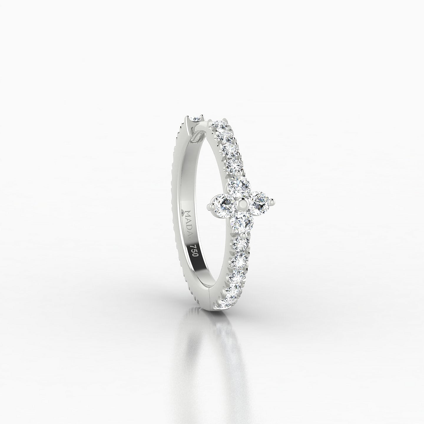 Eris | 18k White Gold 9.5 mm Flower Diamond Hoop Piercing
