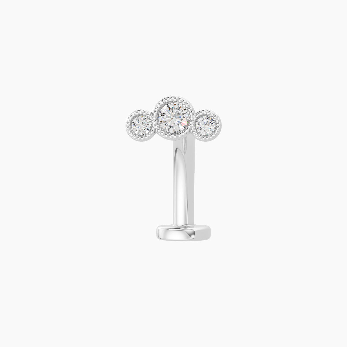 Fama | 18k White Gold 6.5 mm 10 mm Trilogy Diamond Floating Navel Piercing