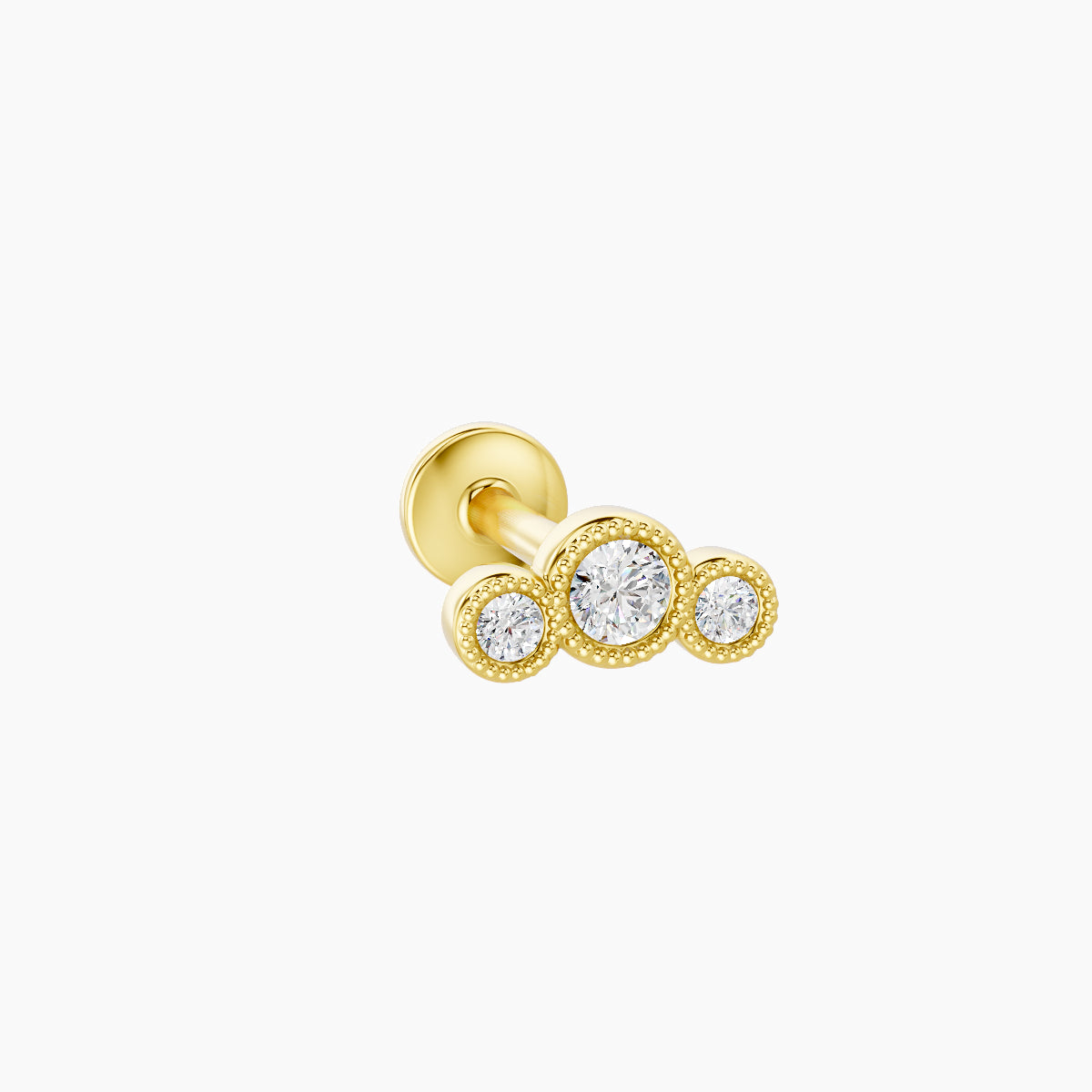 Fama | 18k Yellow Gold 6.5 mm 6.5 mm Trilogy Diamond Piercing