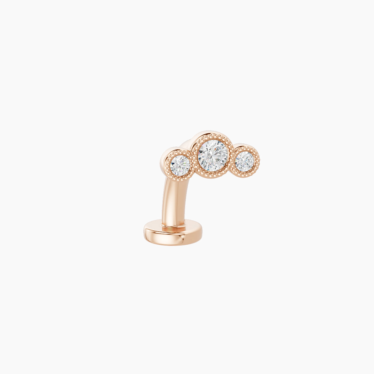 Fama | 18k Rose Gold 6.5 mm 8 mm Trilogy Diamond Floating Navel Piercing