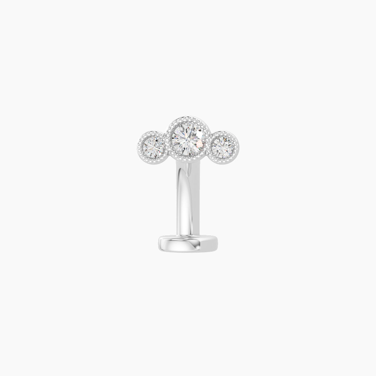 Fama | 18k White Gold 6.5 mm 8 mm Trilogy Diamond Floating Navel Piercing