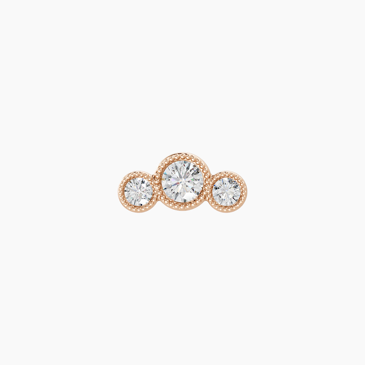 Fama | 18k Rose Gold 7.5 mm 5 mm Trilogy Diamond Piercing