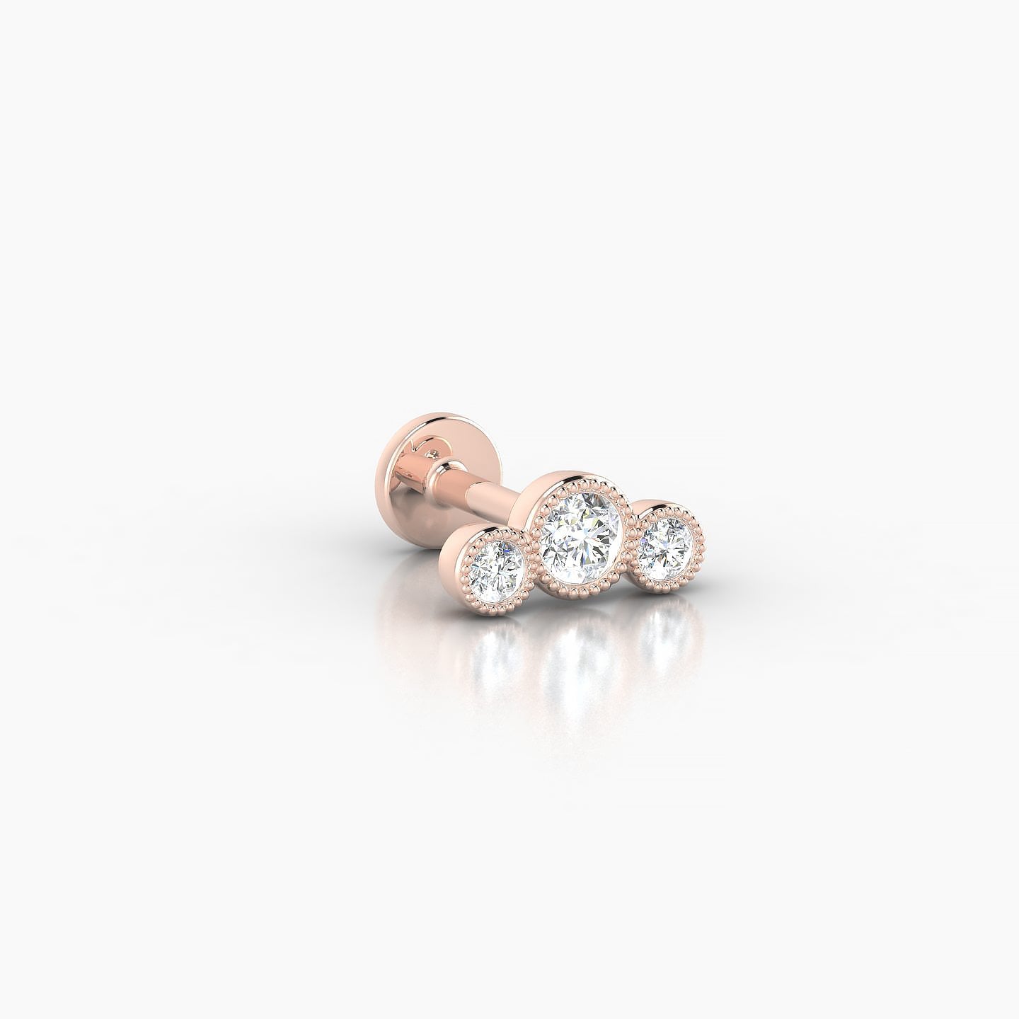 Fama | 18k Rose Gold 7.5 mm 5 mm Trilogy Diamond Piercing