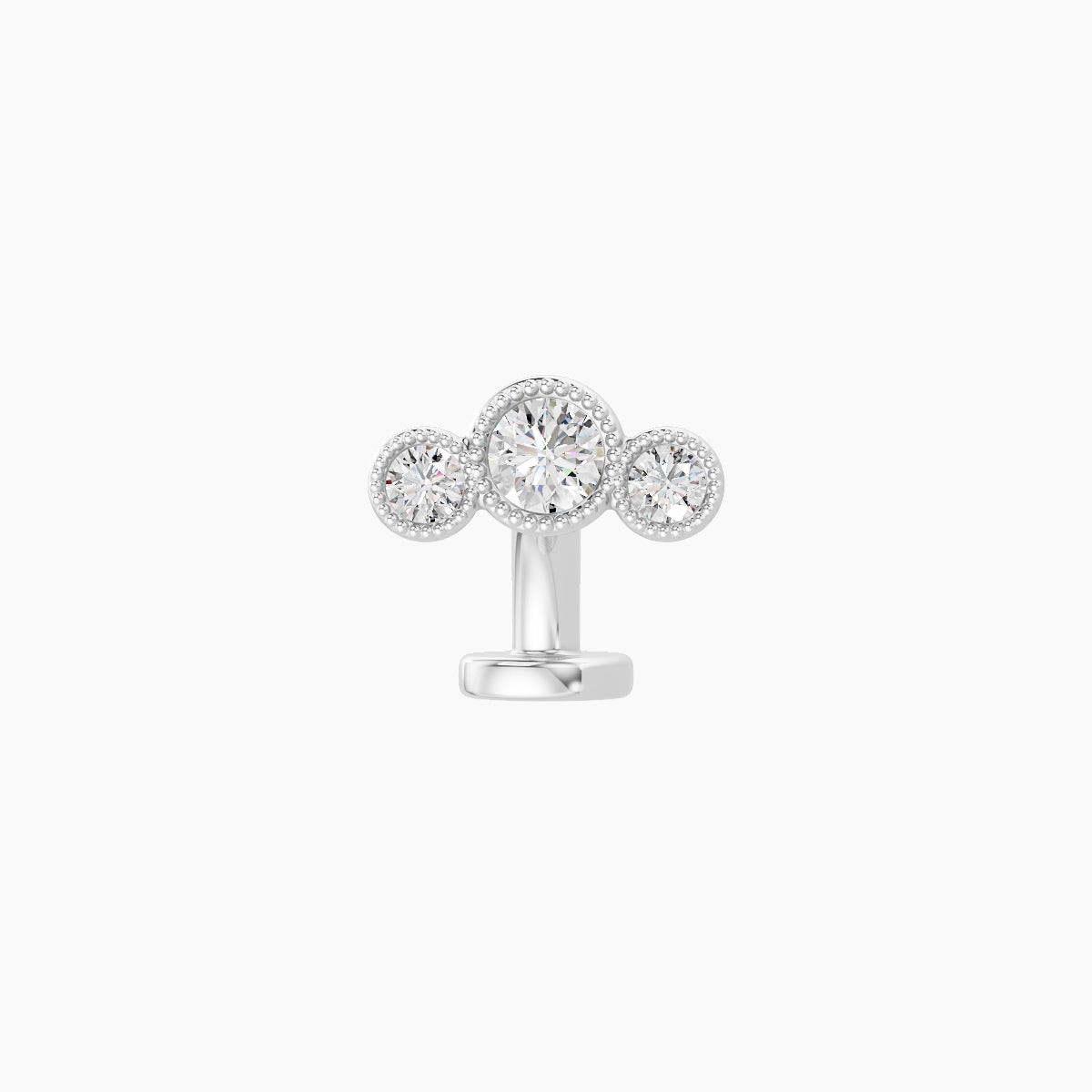 Fama | 18k White Gold 7.5 mm 6 mm Trilogy Diamond Floating Navel Piercing