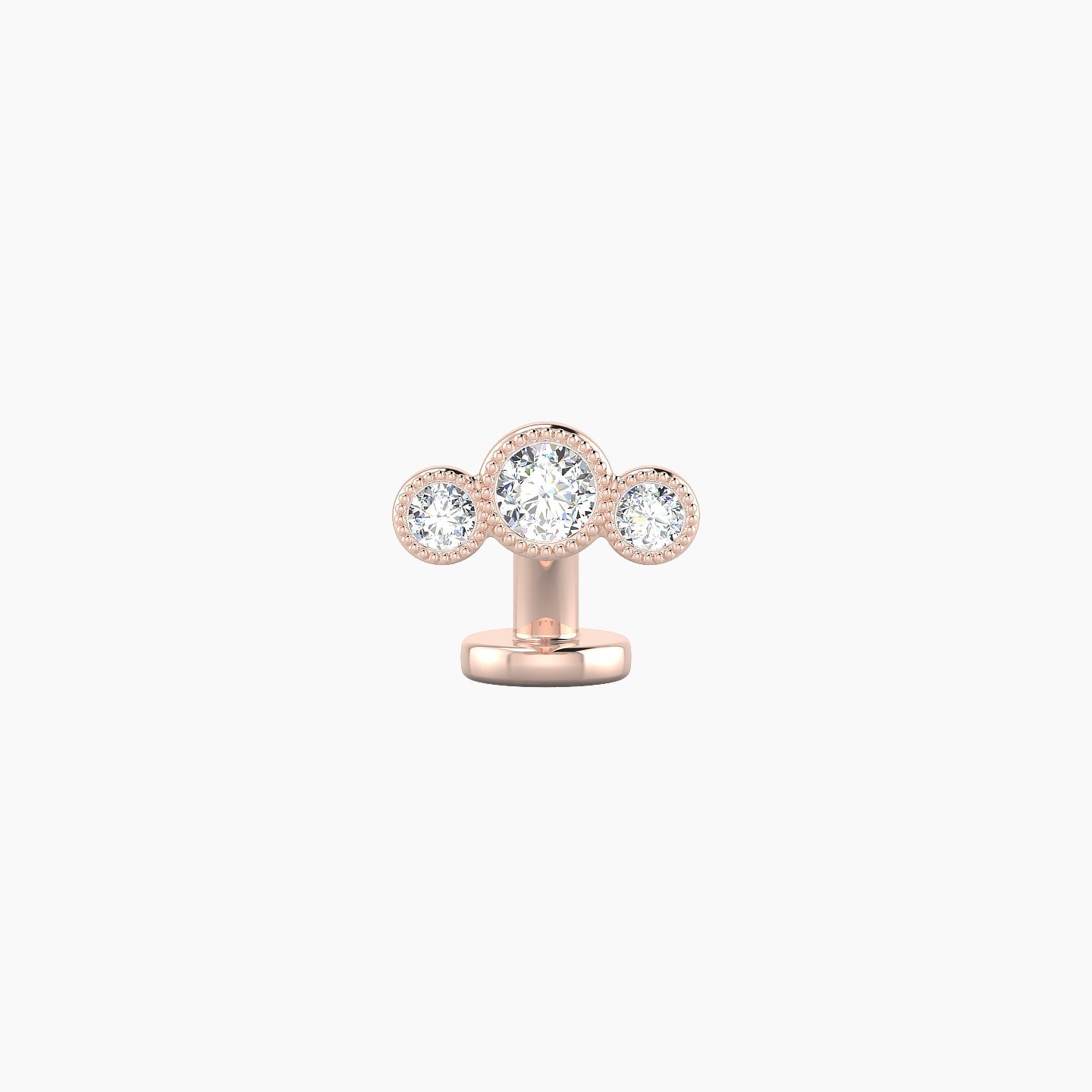 Fama | 18k Rose Gold 7.5 mm 6 mm Trilogy Diamond Floating Navel Piercing