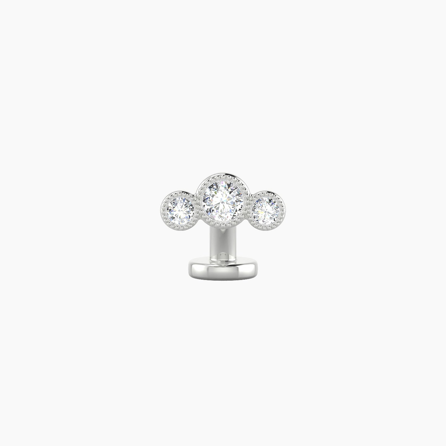 Fama | 18k White Gold 7.5 mm 6 mm Trilogy Diamond Floating Navel Piercing
