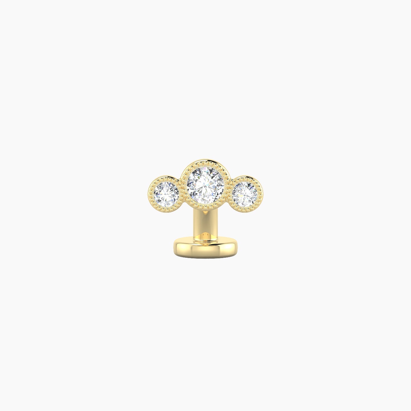 Fama | 18k Yellow Gold 7.5 mm 6 mm Trilogy Diamond Floating Navel Piercing
