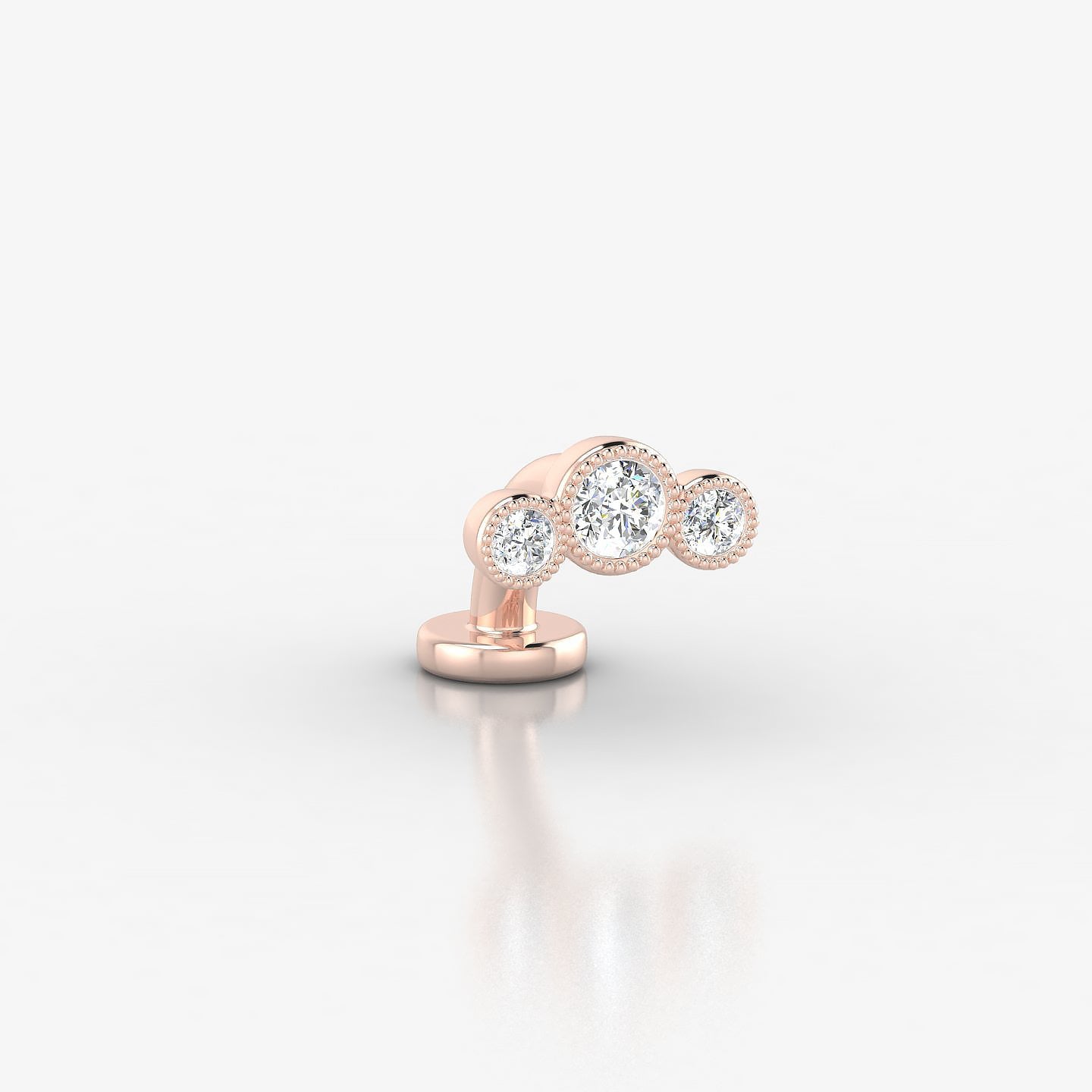 Fama | 18k Rose Gold 7.5 mm 6 mm Trilogy Diamond Floating Navel Piercing