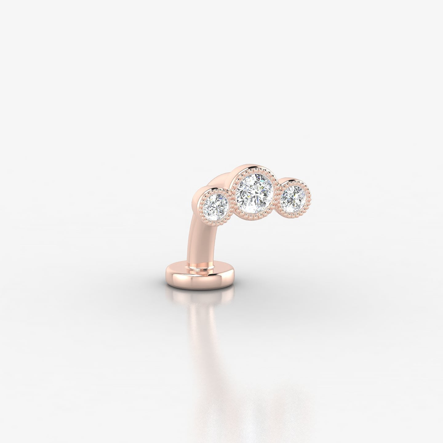 Fama | 18k Rose Gold 7.5 mm 8 mm Trilogy Diamond Floating Navel Piercing