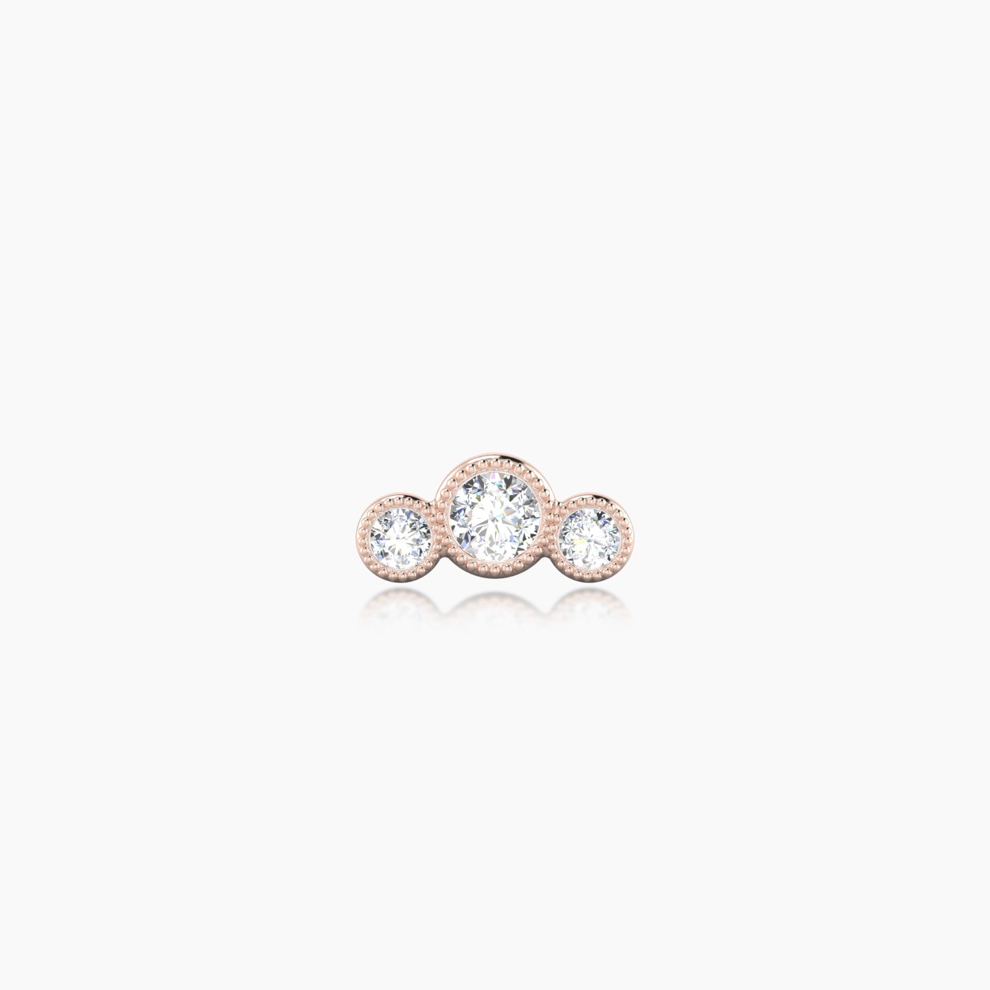 Fama | 18k Rose Gold 7.5 mm 8 mm Trilogy Diamond Piercing