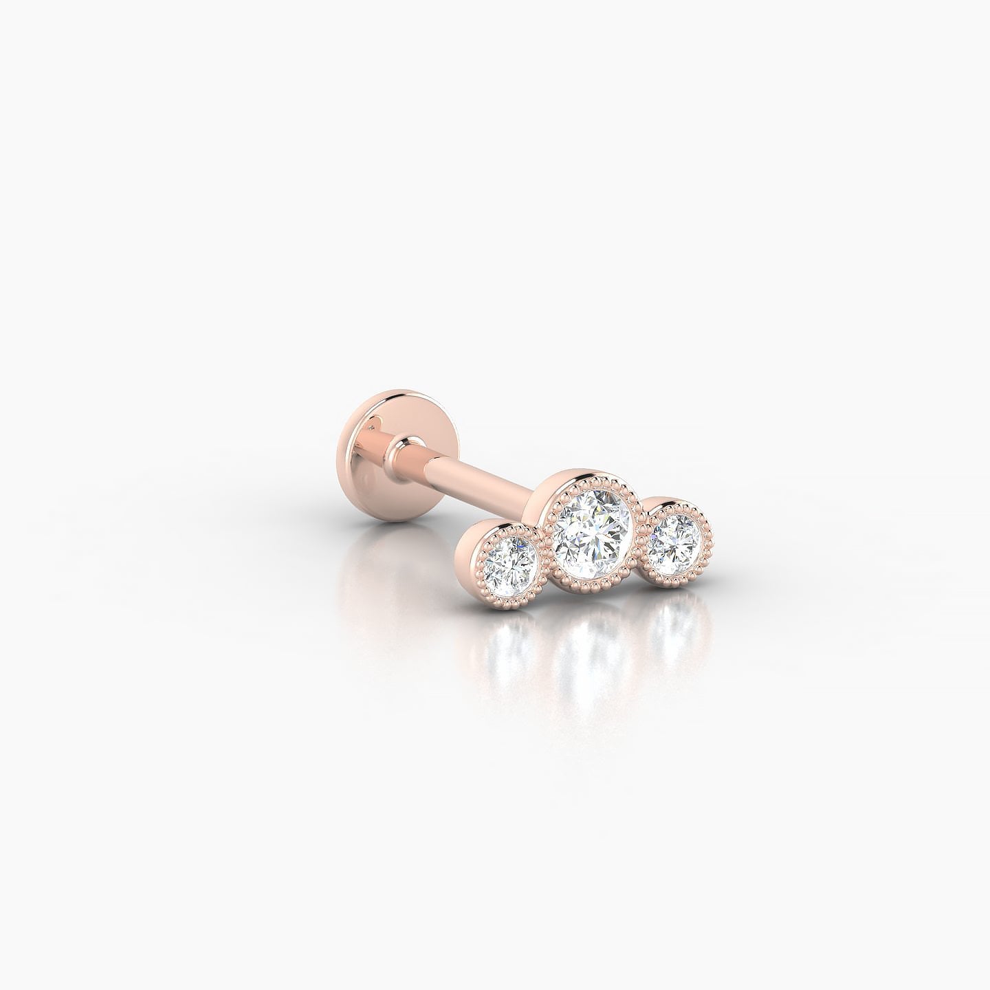 Fama | 18k Rose Gold 7.5 mm 8 mm Trilogy Diamond Piercing