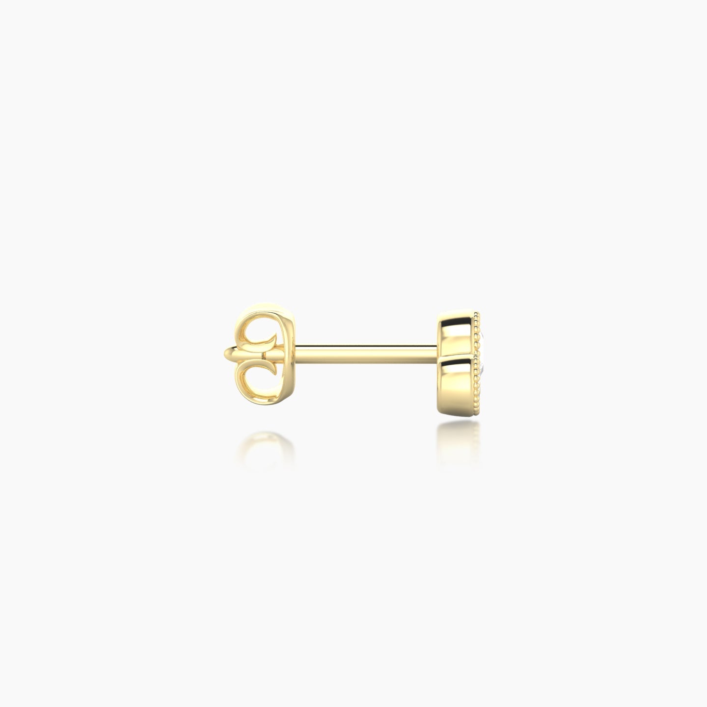 Fama | 18k Yellow Gold 7.5 mm Trilogy Diamond Earring