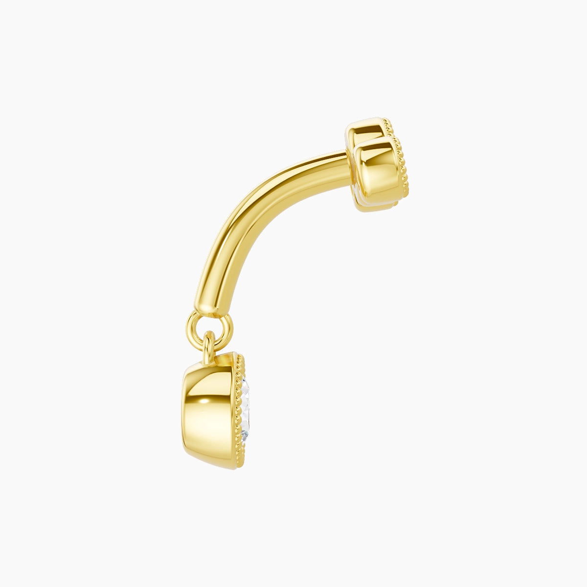 Fama | 18k Yellow Gold 6 mm Trilogy Diamond Rook Piercing