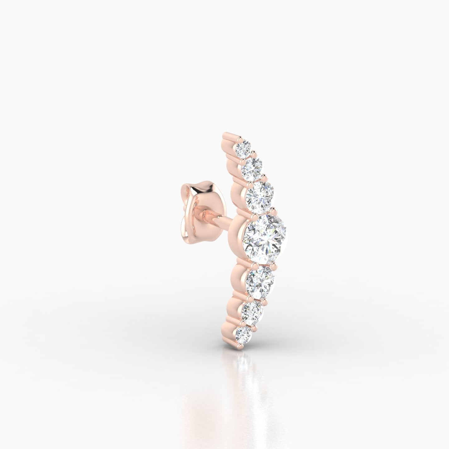 Felicity | 18k Rose Gold 13 mm Long Diamond Earring