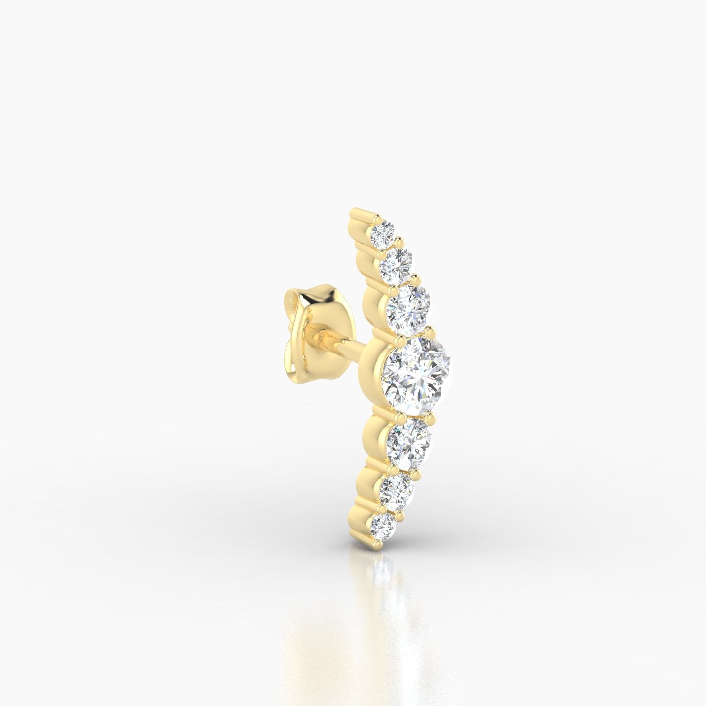 Felicity | 18k Yellow Gold 13 mm Long Diamond Earring