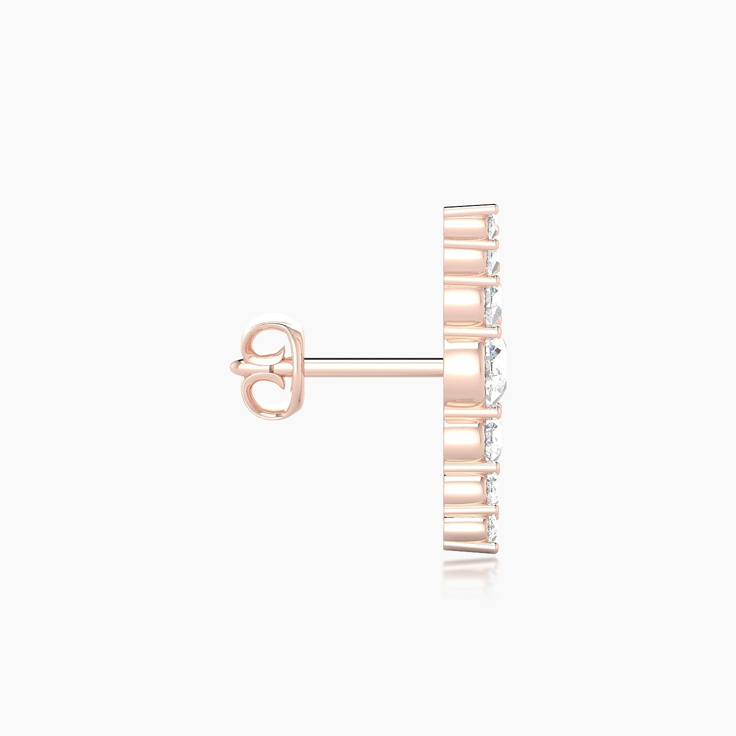Felicity | 18k Rose Gold 13 mm Long Diamond Earring