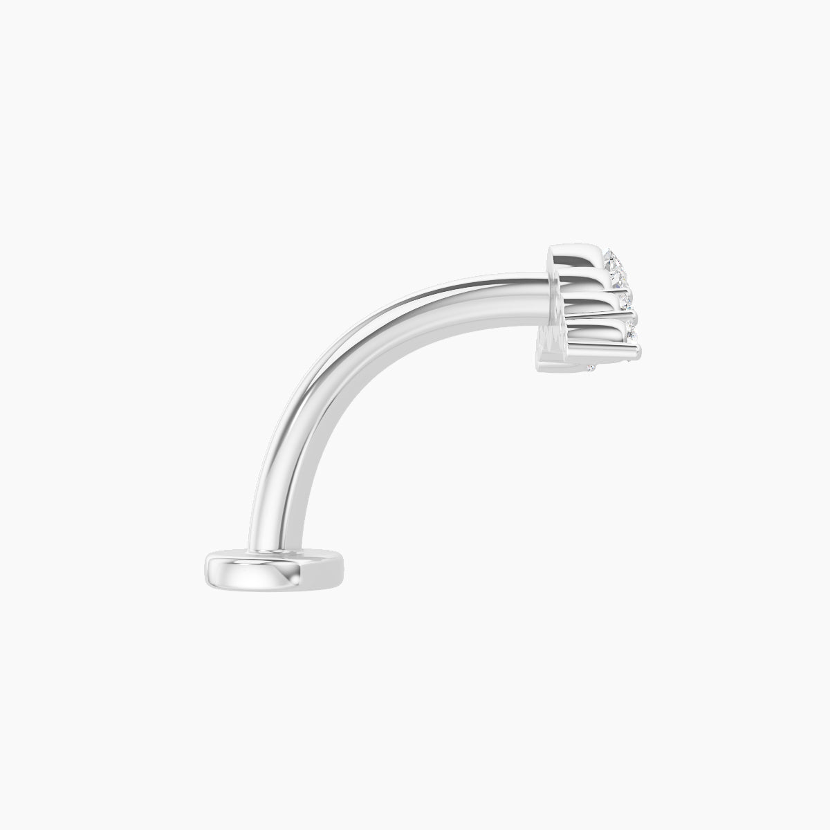 Felicity | 18k White Gold 13 mm 10 mm Long Diamond Floating Navel Piercing