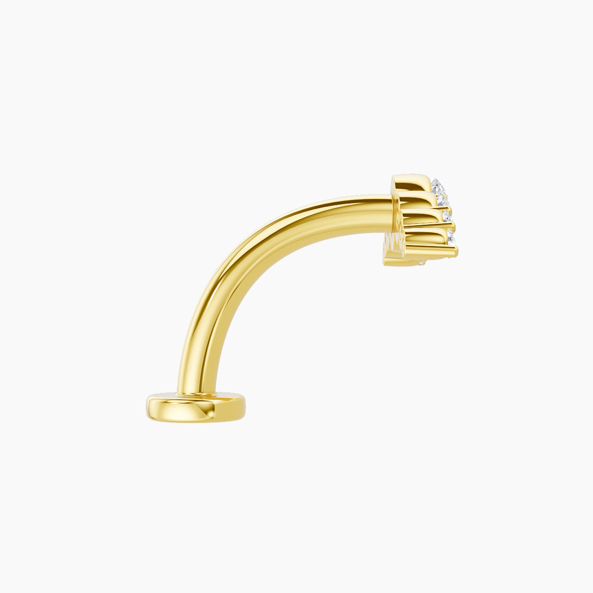 Felicity | 18k Yellow Gold 13 mm 10 mm Long Diamond Floating Navel Piercing