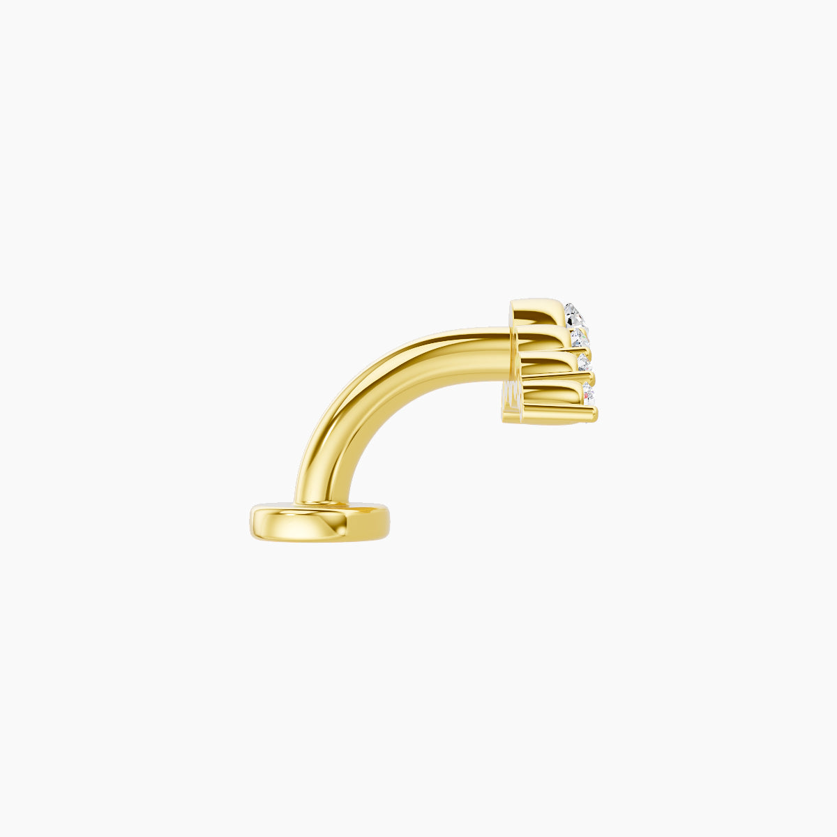 Felicity | 18k Yellow Gold 13 mm 6 mm Long Diamond Floating Navel Piercing