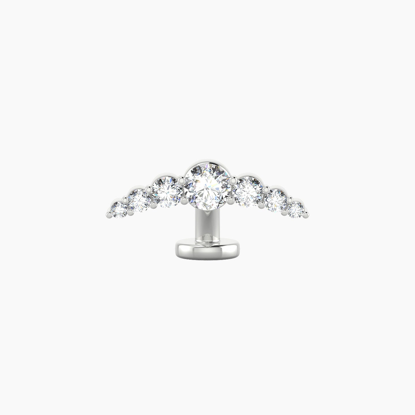 Felicity | 18k White Gold 13 mm 6 mm Long Diamond Floating Navel Piercing