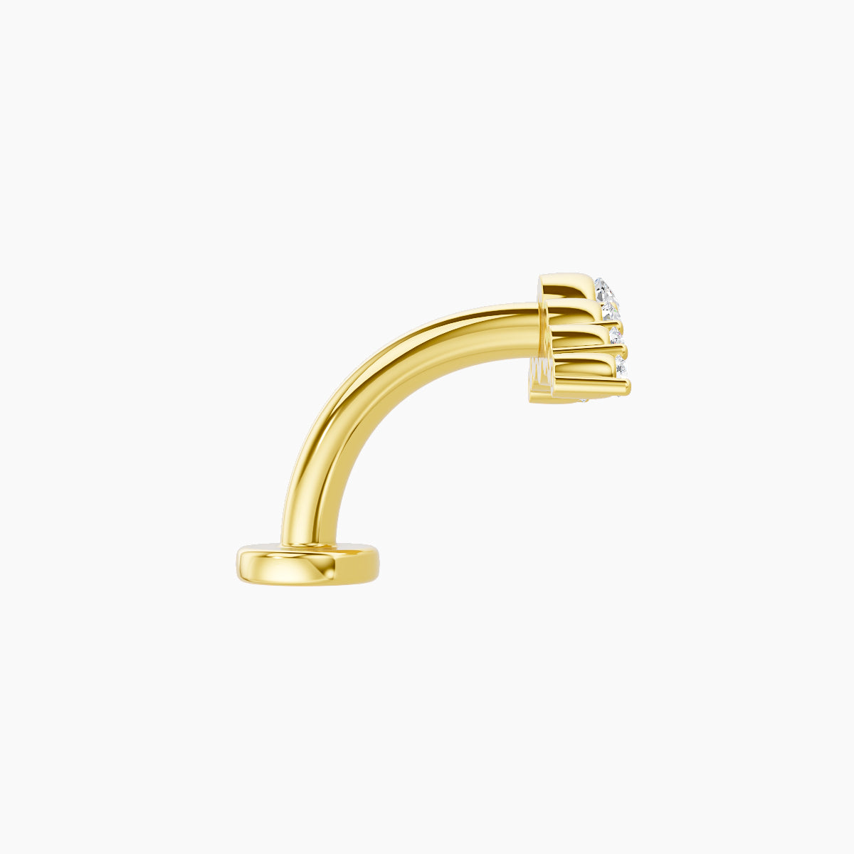 Felicity | 18k Yellow Gold 13 mm 8 mm Long Diamond Floating Navel Piercing