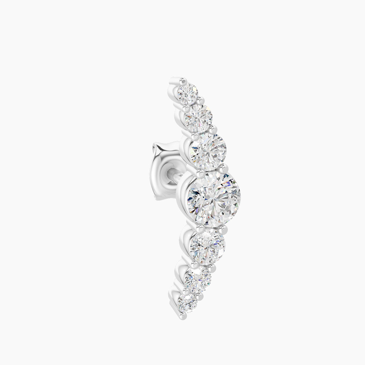Felicity | 18k White Gold 13 mm Long Diamond Earring
