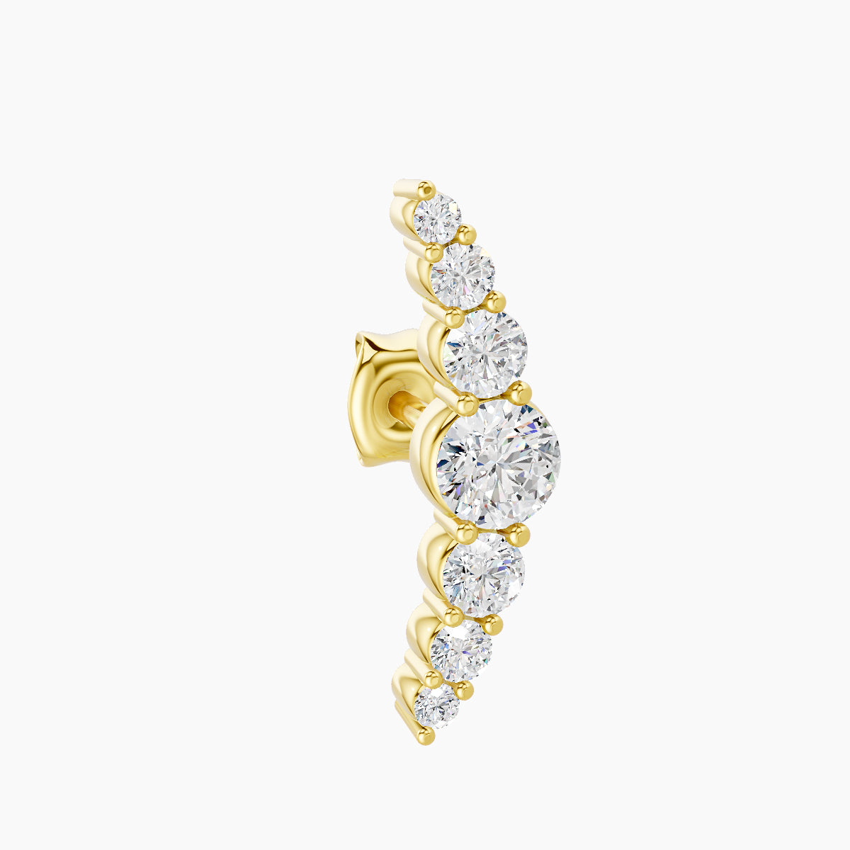 Felicity | 18k Yellow Gold 13 mm Long Diamond Earring