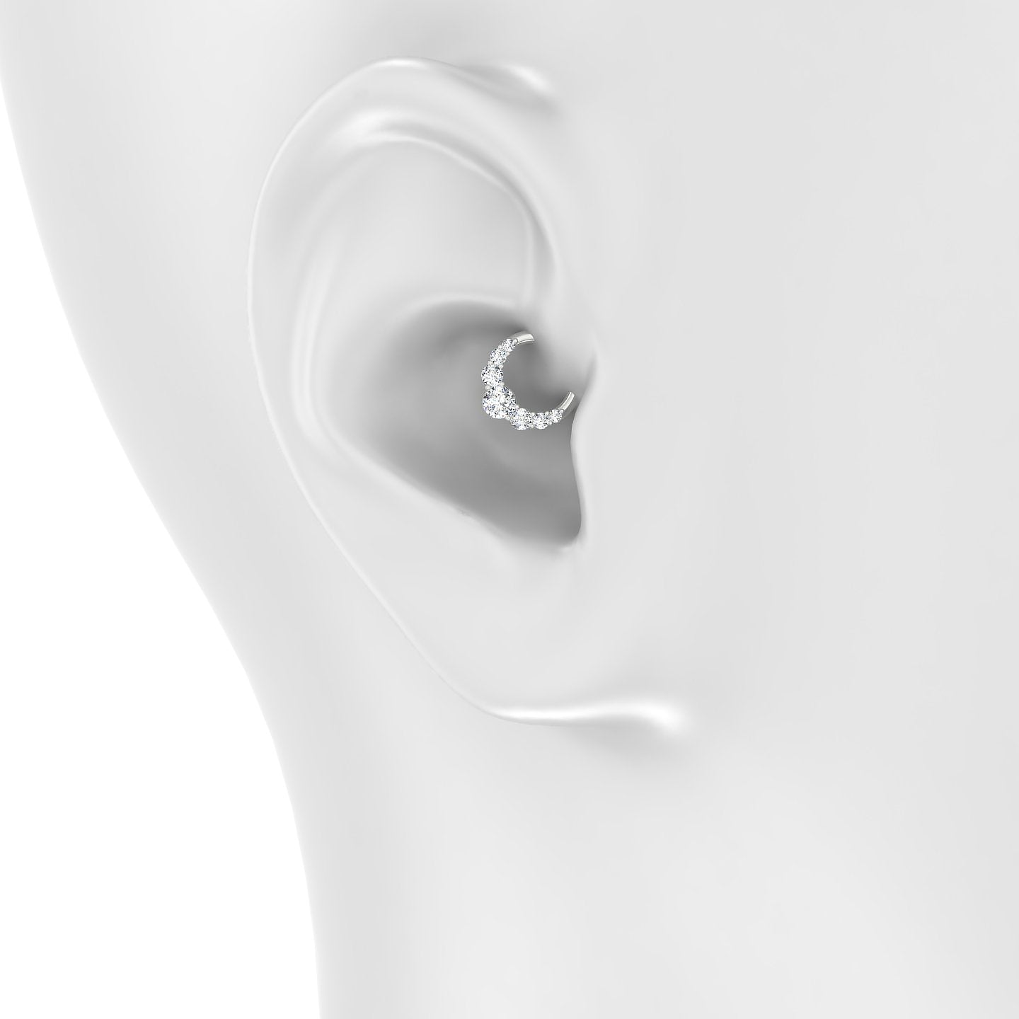Felicity | 18k White Gold 6.5 mm Diamond Daith Piercing