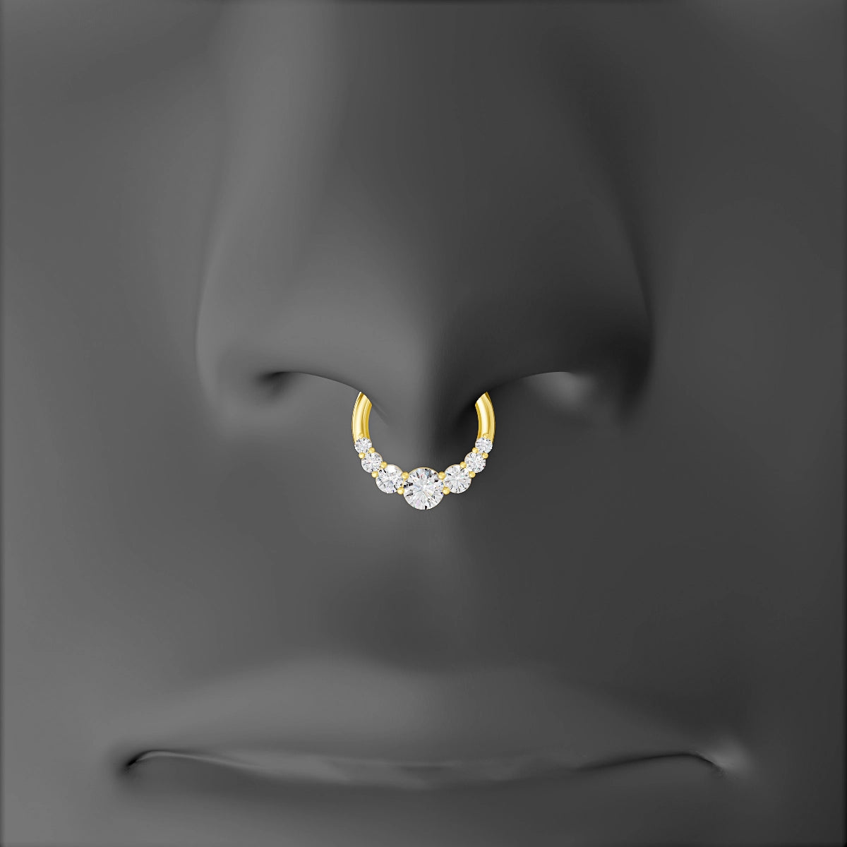 Felicity | 18k Yellow Gold 8 mm Diamond Septum Piercing
