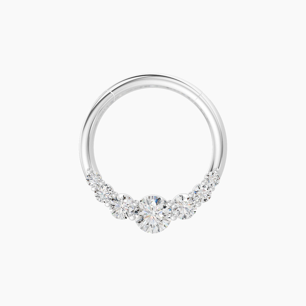 Felicity | 18k White Gold 9.5 mm Diamond Daith Piercing